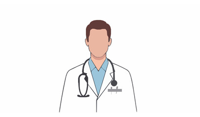 Fototapeta premium Smiling pharmacist thumbs up white coat vector 