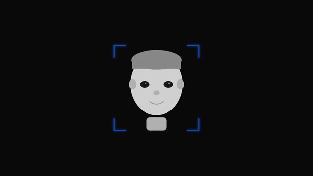 Face recognition graphic with adobe stock branding suitable for technology and securityrelated designs. Icons, web banners, and promotional materials.