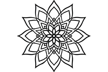 Obraz premium mandala art design silhouette line art vector illustration with a white background