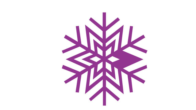 Vibrant blue and purple gradient snowflake vector icon illustration featuring a geometric minimalist design for winter weather, holiday season, and cold climate themes, scalable AI-generated art.