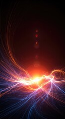 Obraz premium Dynamic radiant field blank slate showing swirling waves of pure energy, light, and heat, perfect for background use, light, heat, technology