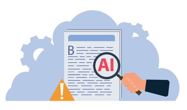 businessman detecting AI generated text content