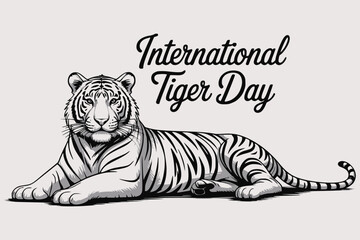 Fototapeta premium International tiger day illustration
