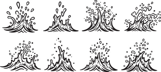 Varied artistic sketches of an octopus in different poses Vector © Runa