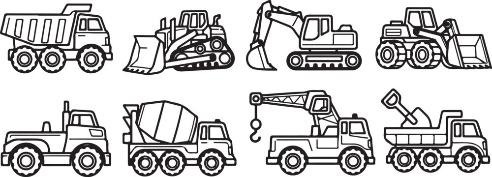 A collection of eight different types of classic and vintage cars Vector
