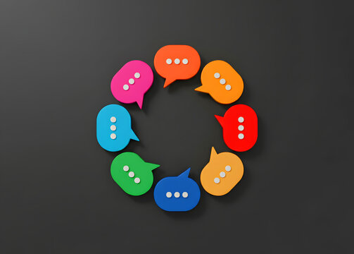 
Comment mark in circle. Meetings and discussions on topics, exchange of opinions and feedback. Communication, collaboration and public discussion. Media, forums and social media.