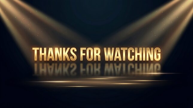 Golden Particles Outro Screen with Thanks For Watching Message