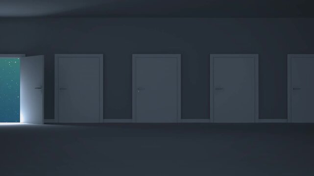 Animation of christmas snow falling over interiors background