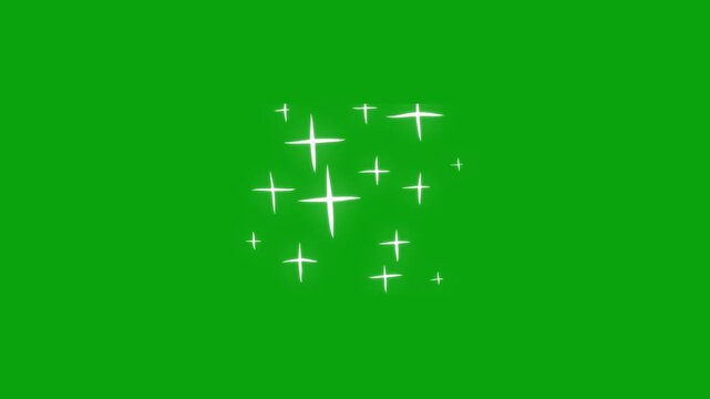 Twinkle star and sparkle fx 2d vector animation on transparent background