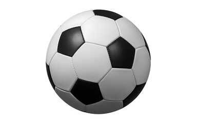Fototapeta premium A black and white soccer ball on a white background isolated on transparent background, isolated on white background