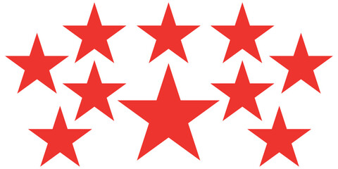 Obraz premium five star customer product review icon. red 5 star rating feedback for website, app, ui design.eps,10
