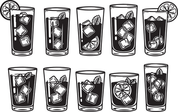 Sketch of hourglasses with various intricate designs on paper Vector