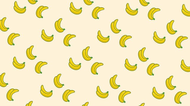 Banana fruit seamless pattern looping animation
