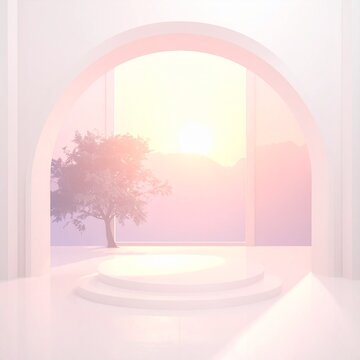 Archway tree scene