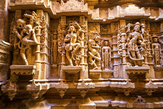 Jain temples and shrines of Jaisalmer Fort in Rajasthan, India.