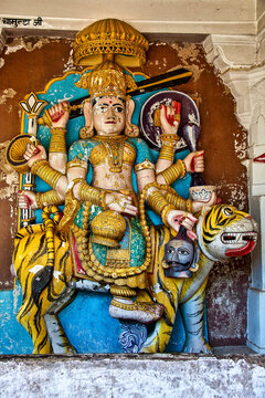 Devtaon Ki Sal, Sculptures Gallery or Hall of Gods within the historic Mandore Gardens in Jodhpur, Rajasthan, India