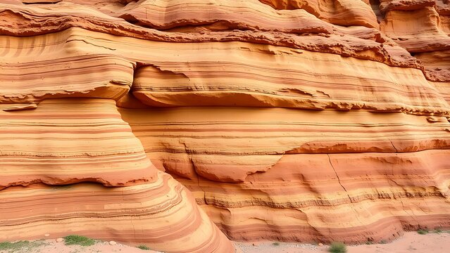 tonalite. Stepped rock layers in a canyon wall, desert landscape. travel magazines, destination branding, wall prints, designed for outdoor magazines and nature guides, used by graphic designers.