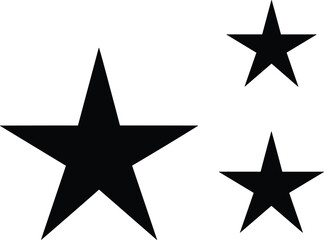 Obraz premium Three black stars on transparent background vector graphic simple illustration.