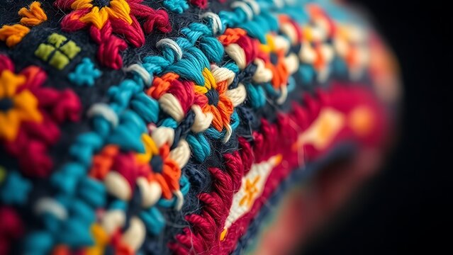 deontology. Colorful traditional Andean knitted hat with intricate geometric patterns. event programs, museum guides, designed for cultural heritage projects and event programs, preserves heritage.