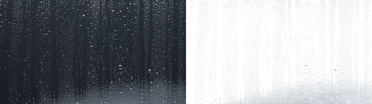 Water drops rainy window fine drizzle mist overlay PNG transparent background high resolution