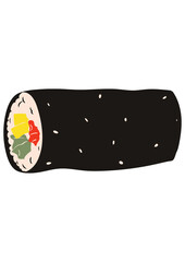 Korean Gimbap or sushi maki roll illustration isolated on white © Andin