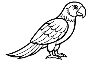 Obraz premium macaw bird silhouette line art vector illustration with a white background