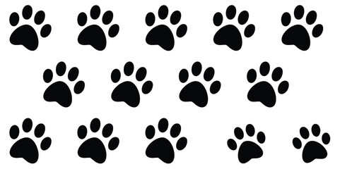 Fototapeta premium Easter Bunny Footprints Icon Vector Silhouette Set for Holiday Design