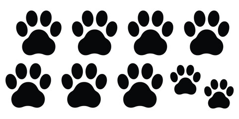 Fototapeta premium Easter Bunny Footprints Icon Vector Silhouette Style on White Background