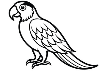 Fototapeta premium macaw bird silhouette line art vector illustration with a white background