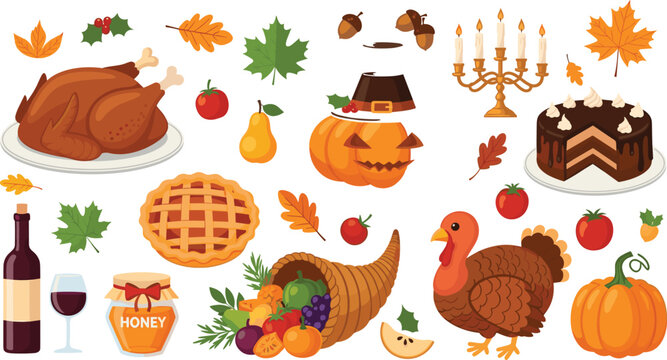 Flat vector collection of fresh green cucumbers featuring whole vegetables, cross-section slices, and a garden vine with yellow flowers on white background.