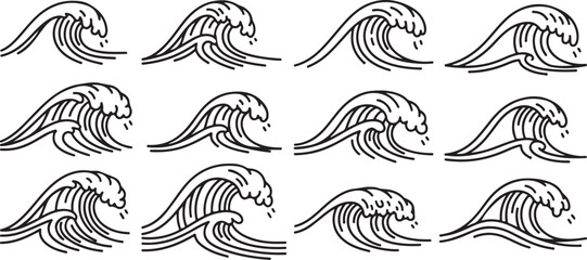 Fototapeta premium A collection of stylized horse heads in varying poses and expressions Vector
