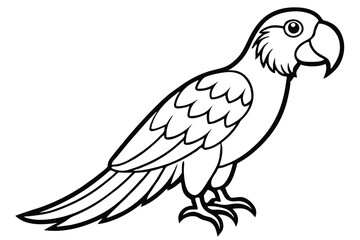 Fototapeta premium macaw bird silhouette line art vector illustration with a white background