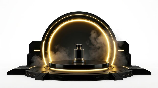 A golden old oil lamp sits beside an old fashioned microphone and a shiny brass telescope on a metal hotel reception desk near a silver service bell for customer assistance