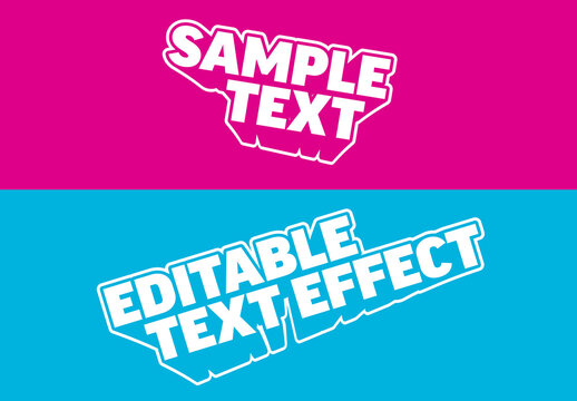 Editable 3D Comic Text Effect with Vector Layer Style