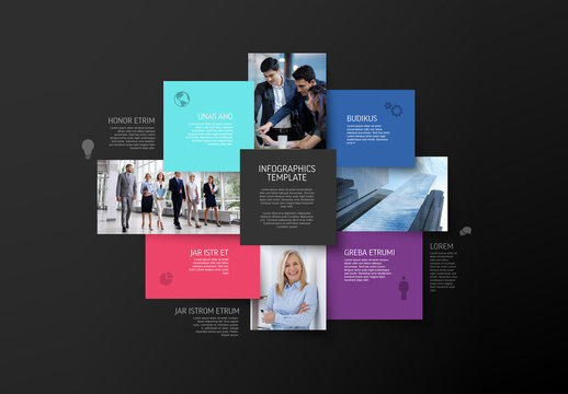 Modern Corporate Infographic Template with Big Photo Placeholders