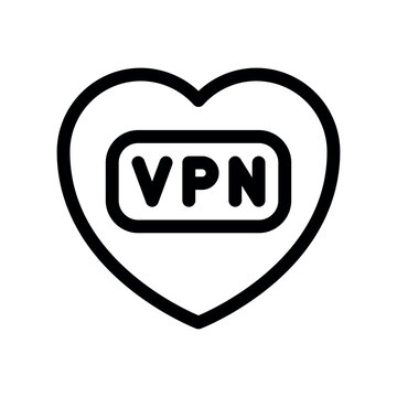Favorite VPN Service Network Heart Outline Graphic