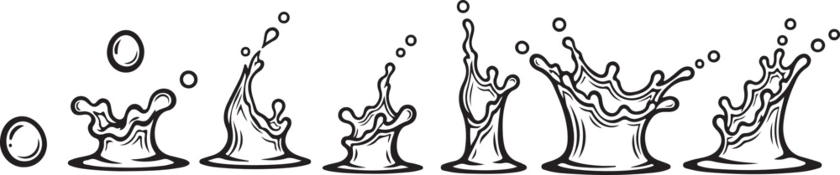 A sequence of dancing cartoon figures in various poses Vector