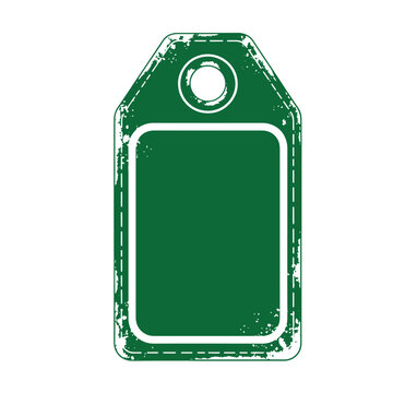 Green tag with white border and hole label sticker 1