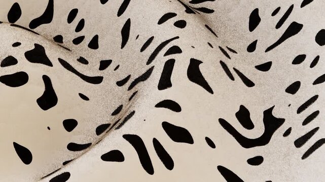 Horizontal abstract 3D dalmatian fur dog animal pattern fabric stripes horizontal background loop animation template copyspace wallpaper texture wildlife nature fashion textile black white monochrome