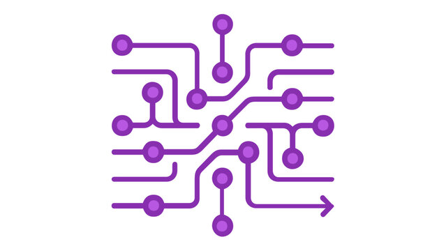 Purple retweet line icon vector illustration for social media sharing, digital network connectivity, data flow, and information exchange. Minimalist flat design for tech and communication.