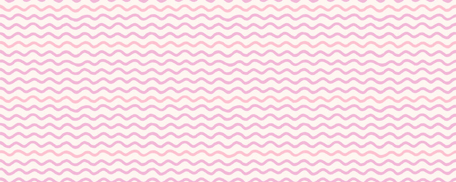 Stripe baby pattern watercolor with wavy lines in pink and cream tones, seamless. Suitable for fabric or surface design. Drag to swatches panel