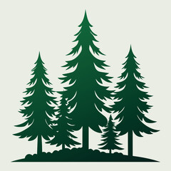 Obraz premium pine tree silhouette, forest landscape, nature background