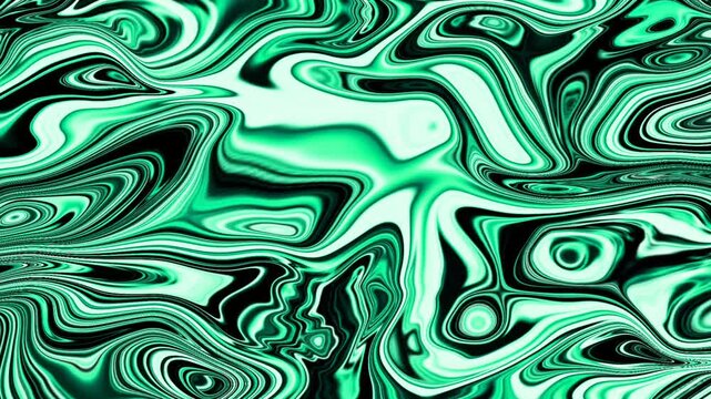 Bright Emerald Green Fluid Waves with Smooth Acrylic Texture