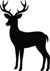 Fototapeta premium Mystic Deer silhouette vector art Illustration