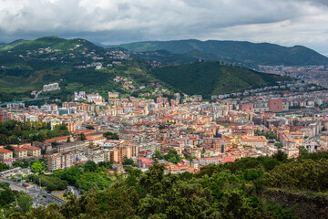 Fototapeta premium Densely populated areas of the Italian city of Salerno.