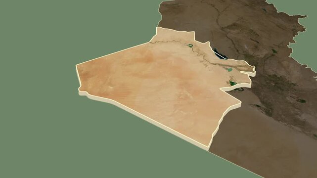 Al-Anbar Governorate,  Iraq - extrusion on map.