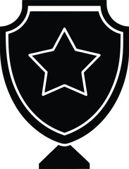 Obraz premium award shield silhouette vector art illustration, black and white design