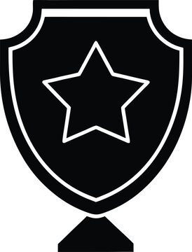award shield silhouette vector art illustration, black and white design