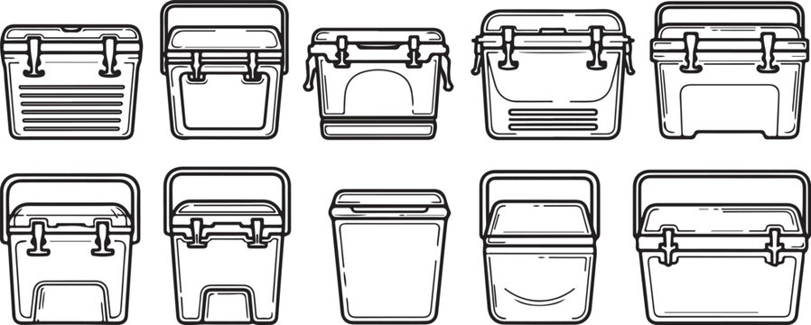 Line drawings of various types of handbags and purses Vector