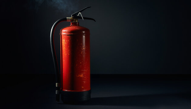 International Firefighters Day - A bright red fire extinguisher stands ready for emergency use, symbolizing safety and preparedness against fire hazards in various environments